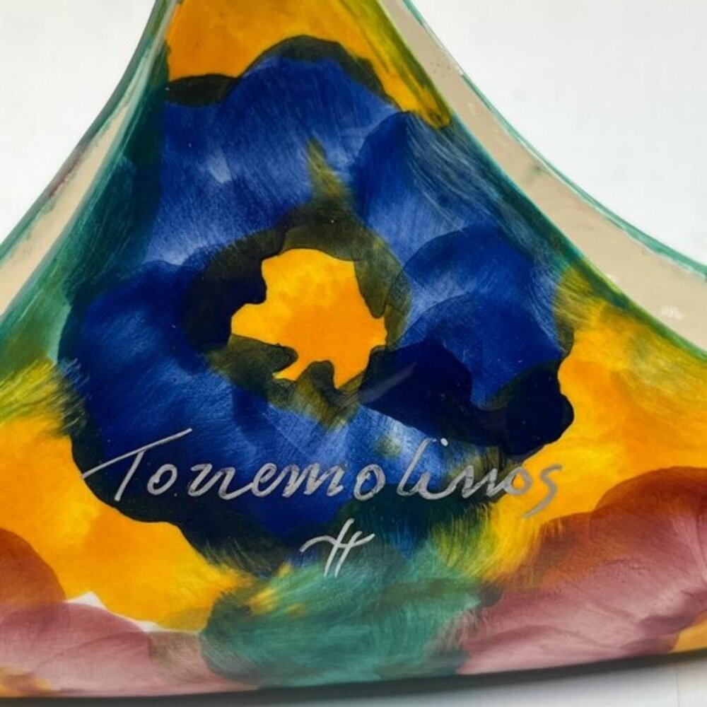 Ceramic Hand-Painted Napkin Holder Decorative Art Piece with Floral Design - Picture 5 of 5